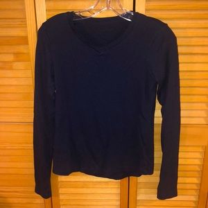 Blue v-neck long sleeve